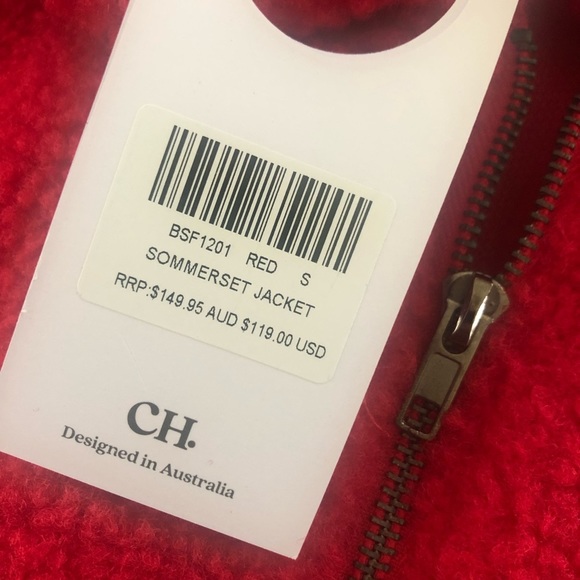 Charlie Holiday Somerset Oversized Faux Fur Teddy Jacket, RED S NWT - Picture 6 of 11